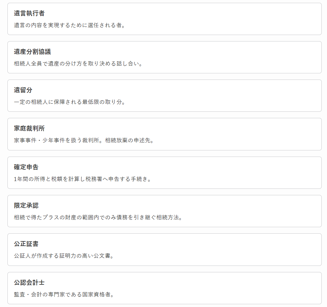 用語集ページ｜[cam_glossary] で登録用語の一覧を生成