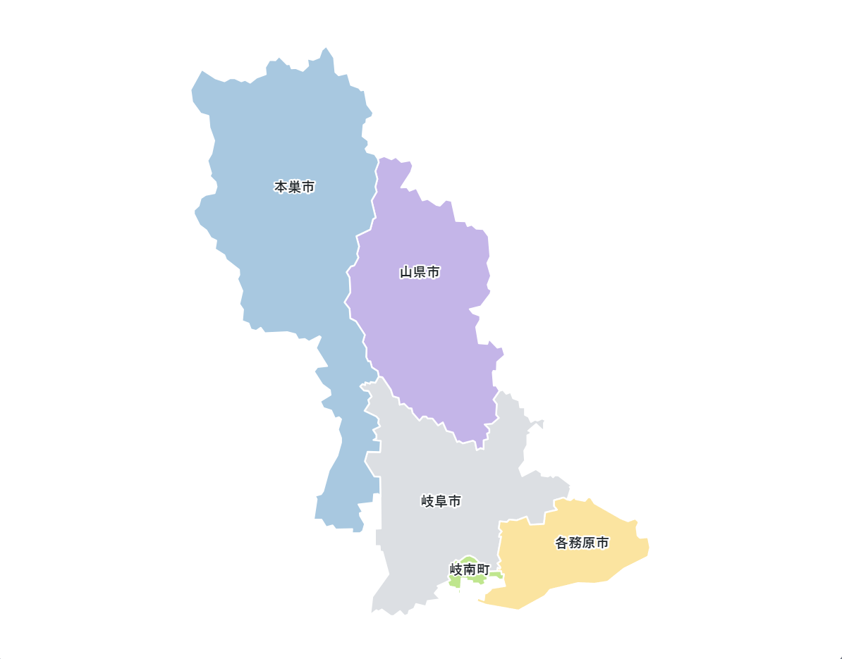 市町村マップ｜選んだ市区町村だけを表示